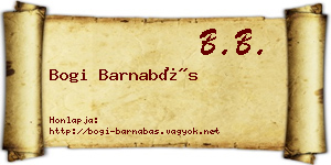 Bogi Barnabás névjegykártya